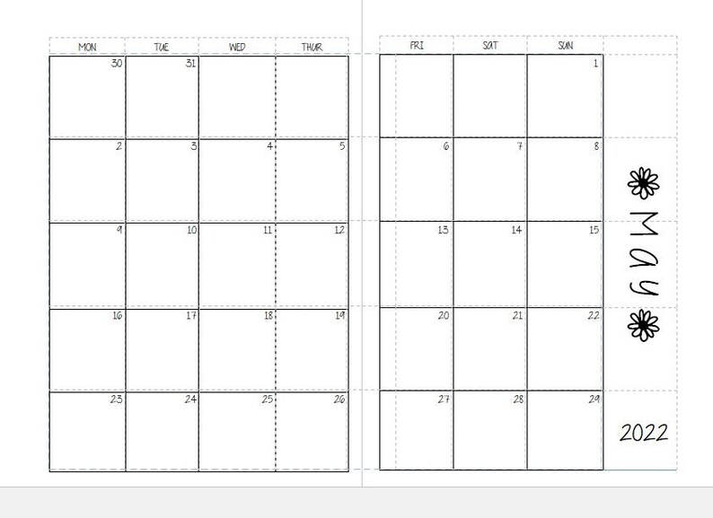 2022 Monthly Calendar 2022 Monthly Planner Insert Travelers Etsy UK