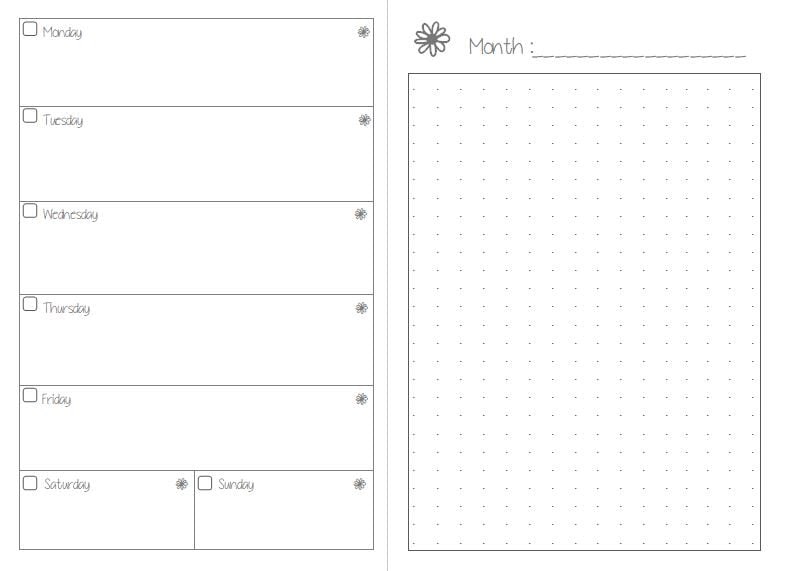 Weekly planner, Undated planner, Midori insert, Travelers notebook, M…