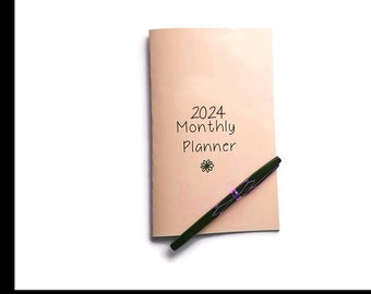 2024 Monthly Calendar, 2024 Monthly Planner Insert, Travelers Notebook Insert, 365 refill Calendar, Month On Two Pages, Notes Pages