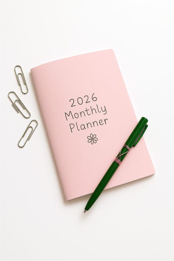 2026 Monthly Calendar, 2026 Monthly Planner Insert, Travelers Notebook Insert, 365 refill Calendar, Month On Two Pages, Notes Pages