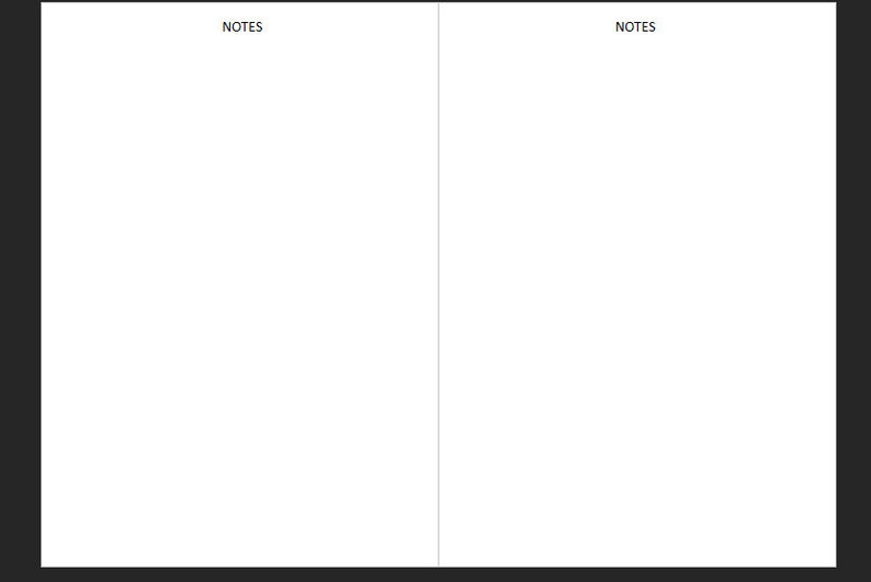 Monthly Calendar, Blank, Monthly Planner Insert, Travelers Notebook Insert, 365 refill Calendar, Month On Two Pages, notes, rolling year image 4
