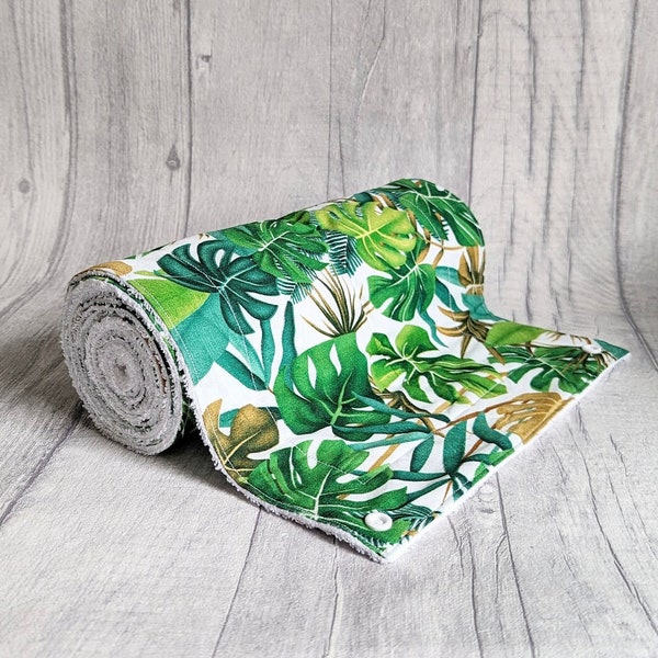 UnPaper Towel, Botanical Leaf, White Bamboo Towelling, Made to Order, Washable Kitchen Roll, Eco Friendly, Zero Waste