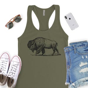Bison Tank Top | Bison Shirt - Buffalo Tank Top - Buffalo Shirt - Bison
