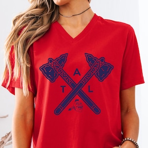 Atlanta Shirt | ATL Shirt - Atlanta Georgia - Atlanta Baseball Shirt - Unisex Vneck