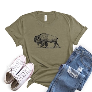Bison Shirt | Bison Shirt, Bison T Shirt, Buffalo Shirt, Wyoming Shirt, Bison