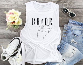 white bride tank top