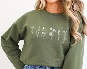 Wild Flowers Sweatshirt - Wild Flowers Shirt - Wildflowers Shirt - Spring Flowers Shirt - Summer Flowers Shirt - Sweatshirt with Flowers