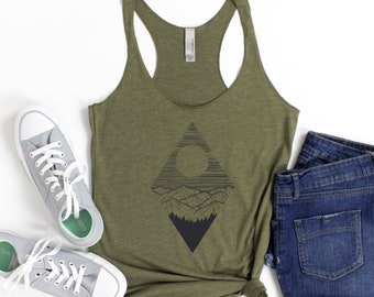 Mountain Tank Top | Mountains Shirt - Cute Mountain Tank Top - Cute Moon Tank Top - Moon Shirt - Moon Tank Top - Mountains