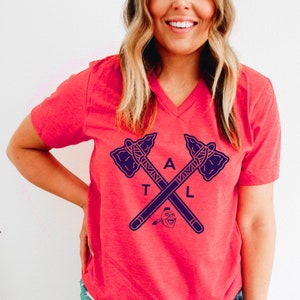 Atlanta Shirt | ATL Shirt - Atlanta Georgia - Atlanta Baseball Shirt - Unisex Vneck