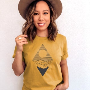 Mountains T Shirt | Mountains Shirt - Mountain Landsape Tee - Moon Shirt - Cute Mountain Shirt - Cute Moon Shirt