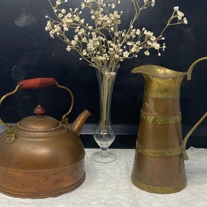 Vintage Copper Pieces - Select from the Revere Ware 1801 Copper Kettle or Brass Banded Copper Pitcher