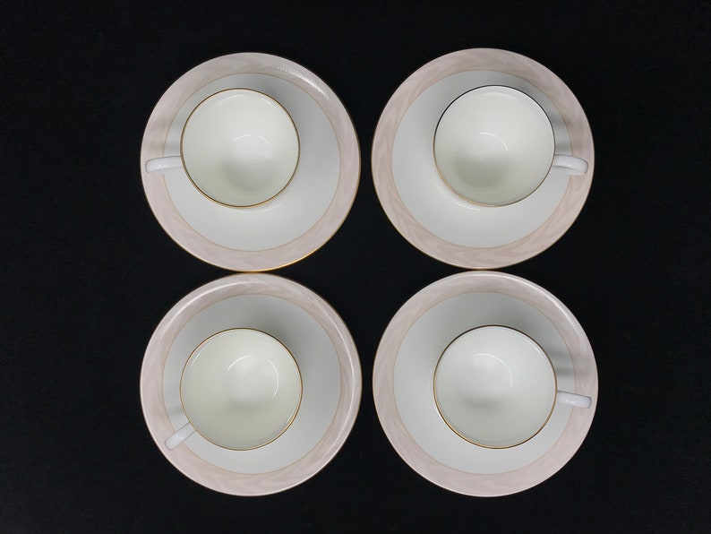 Set of 4 Mikasa Silk Moire Flat Cups and Saucers image 5