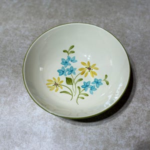Vintage Franciskansk Daisy serveringsskål 9,5 tum | Mid Century Modern rund salladsskål med grönsaker i keramik | Gladding McBean USA utmärkt skick