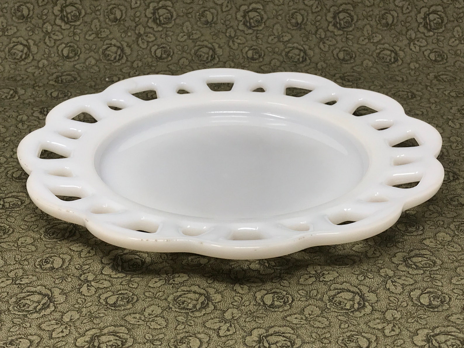 Anchor Hocking Old Colony Lace Edge Milk Glass Plate and - Etsy