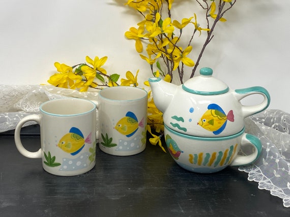 Mikasa Studio Nova BARRIER REEF Fish Teapot Set Single Serve