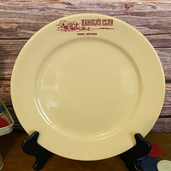 RARE Tepco Harold's Club 9" Luncheon Plates - Vintage Casino Restaurant Ware Dishes - Nostalgic Reno Biggest Little City in the World
