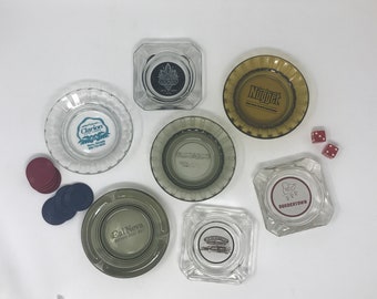 Vintage Collectible Glass Ashtrays from Casinos, Resorts and Hotels