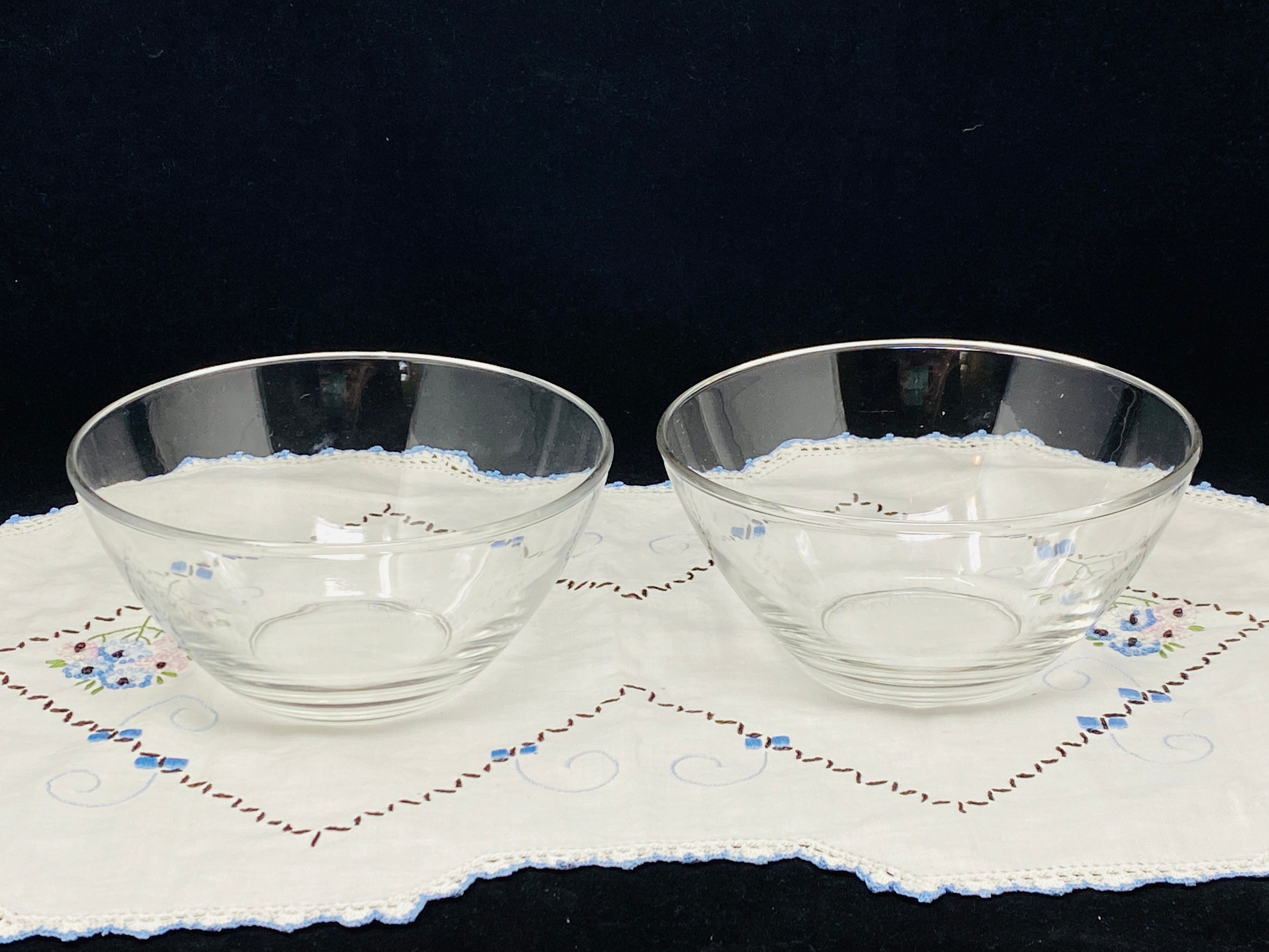 Pair Of Arcoroc France Classique Clear 6 Glass Bowls Etsy