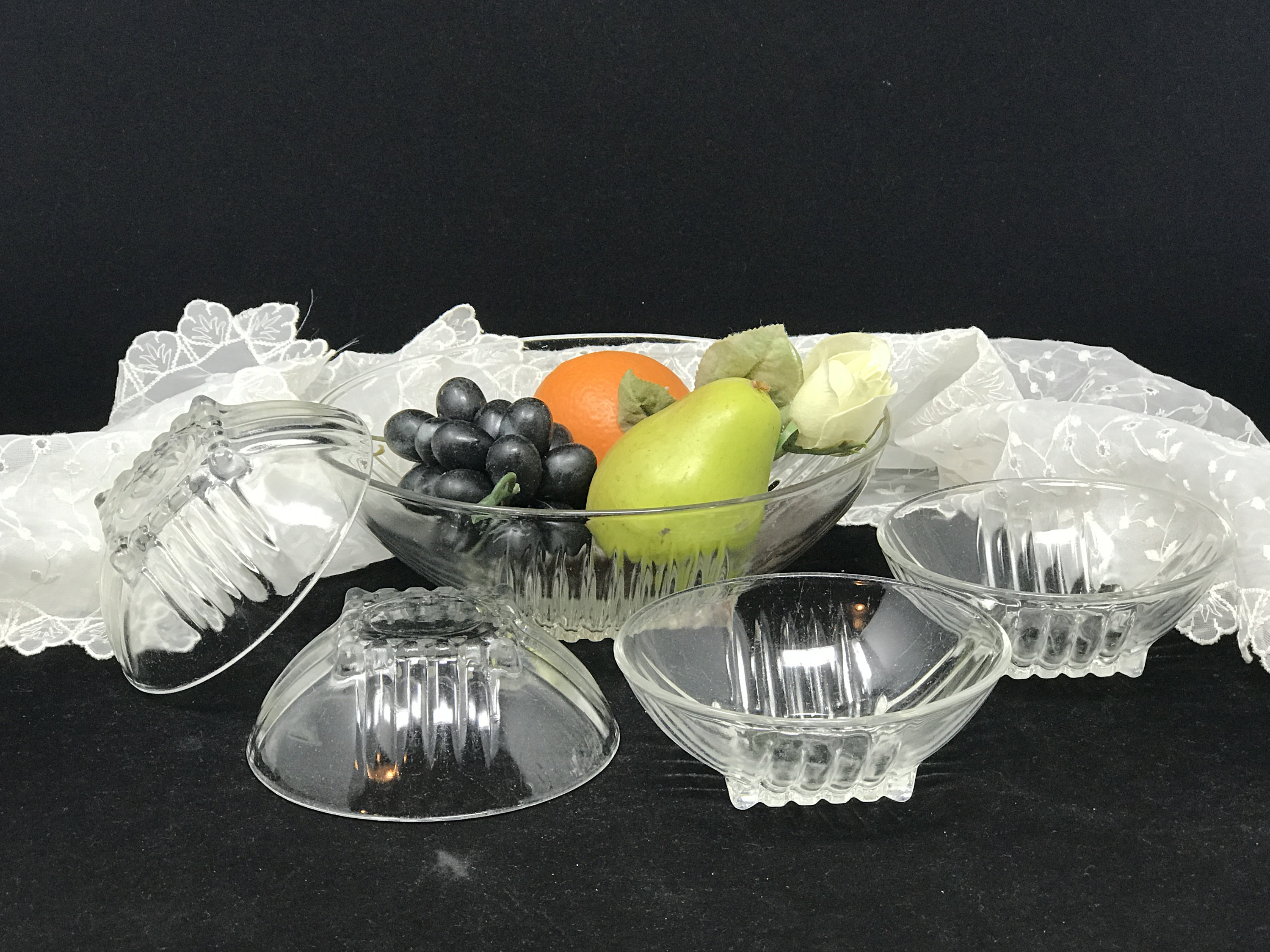 Federal Glass Park Avenue Clear Glass Salad Bowls Set of 5 Etsy