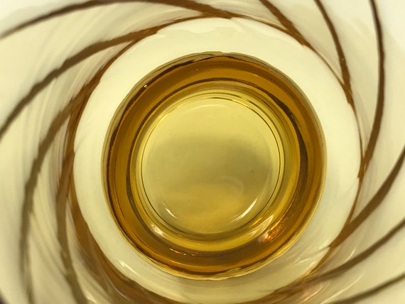 Set of 6 Honey Amber Swirl 5" Water Glasses - image 7
