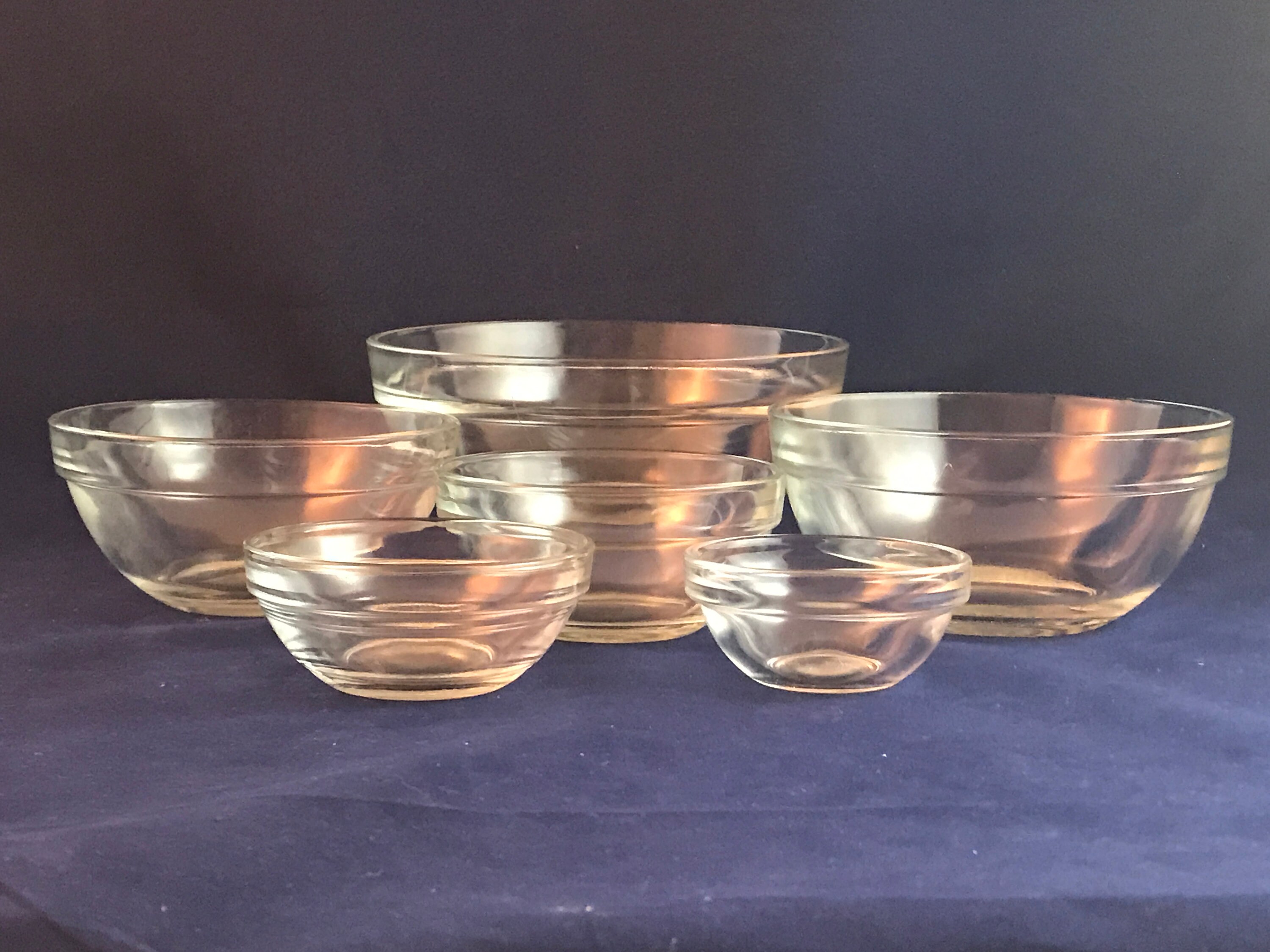 clear glass nesting bowls