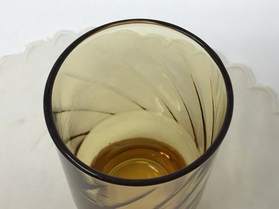 Set of 6 Honey Amber Swirl 5" Water Glasses - image 6