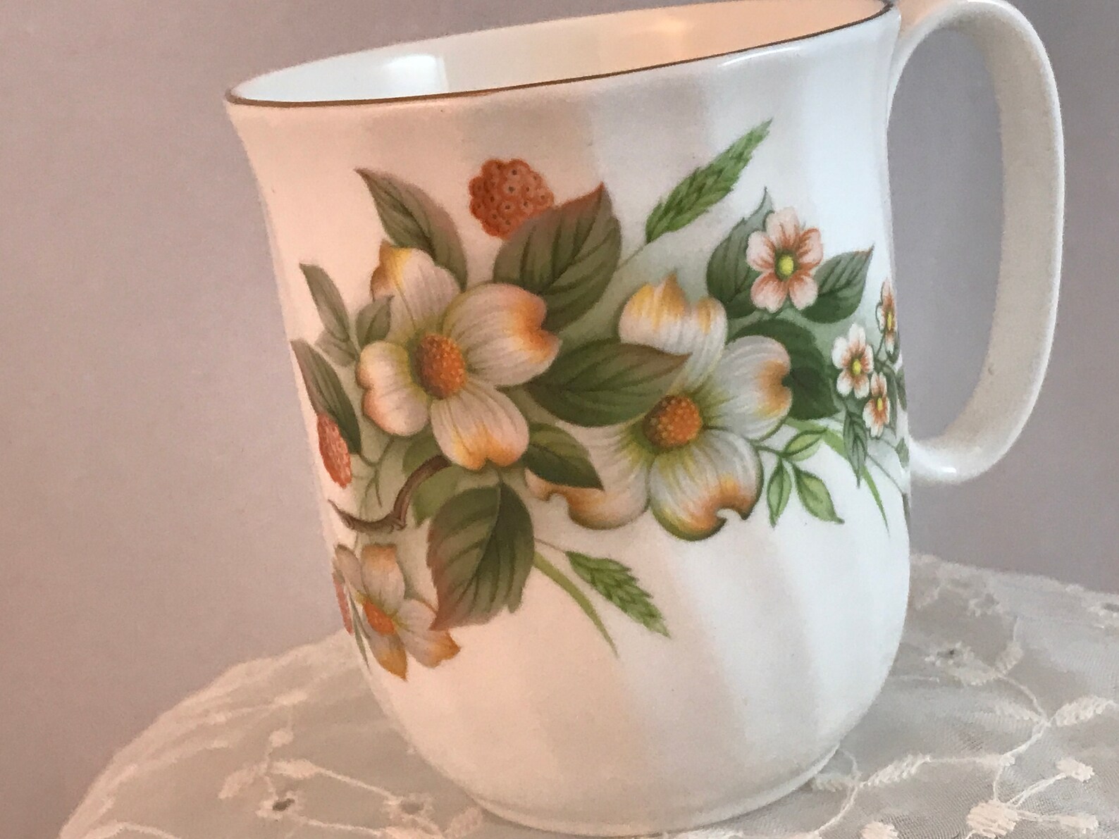 Vintage Duchess Bone China Dogwood Gold Trim Tea Coffee Cup Etsy