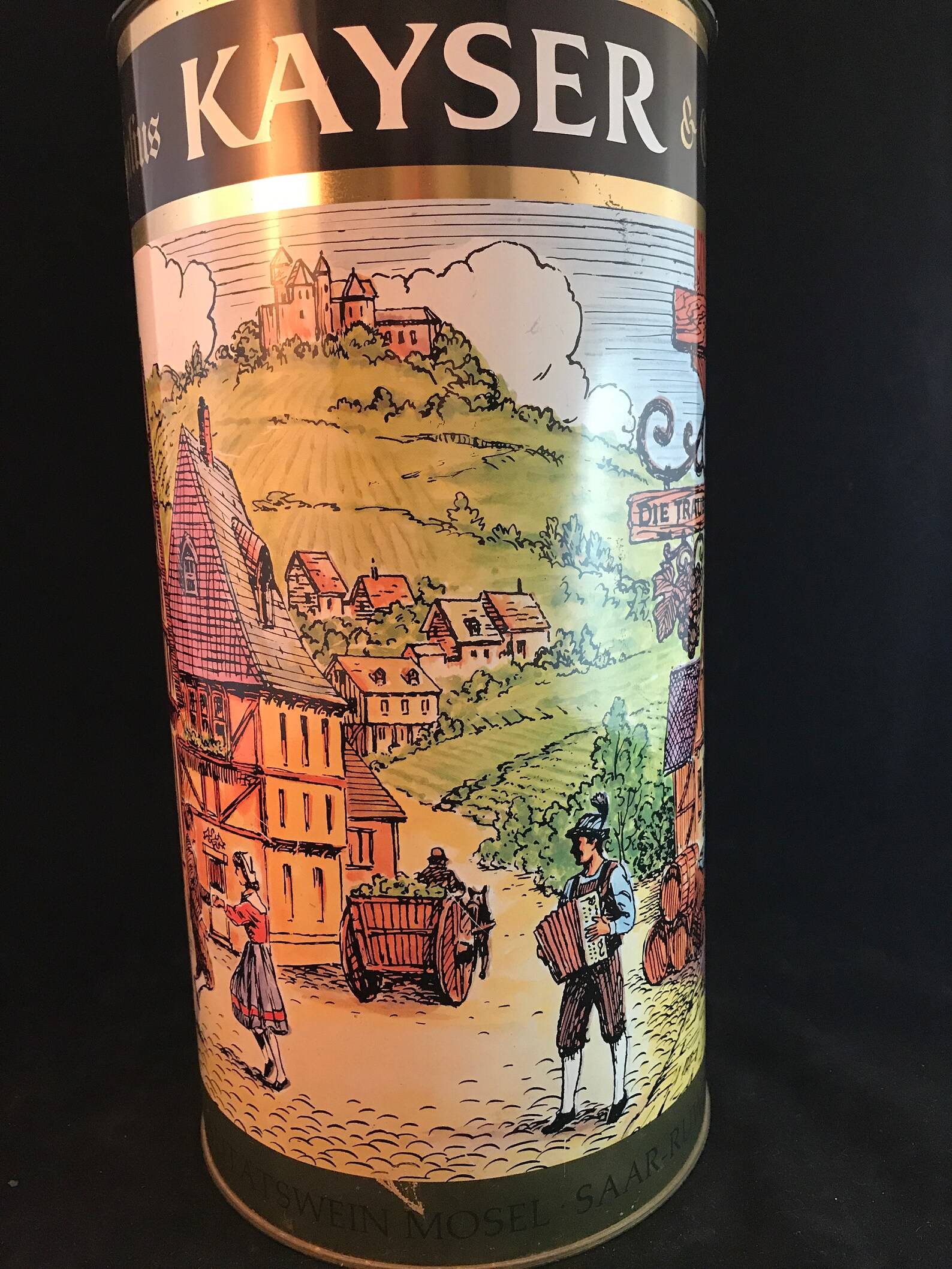 Vintage Julius Kayser & Co. Promotional Wine Canister Tin Etsy