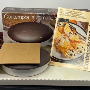 Contempra Automatic Electric Crepe Maker - Vintage Retro Small Appliance from the 1970&#39;s - In Original Box