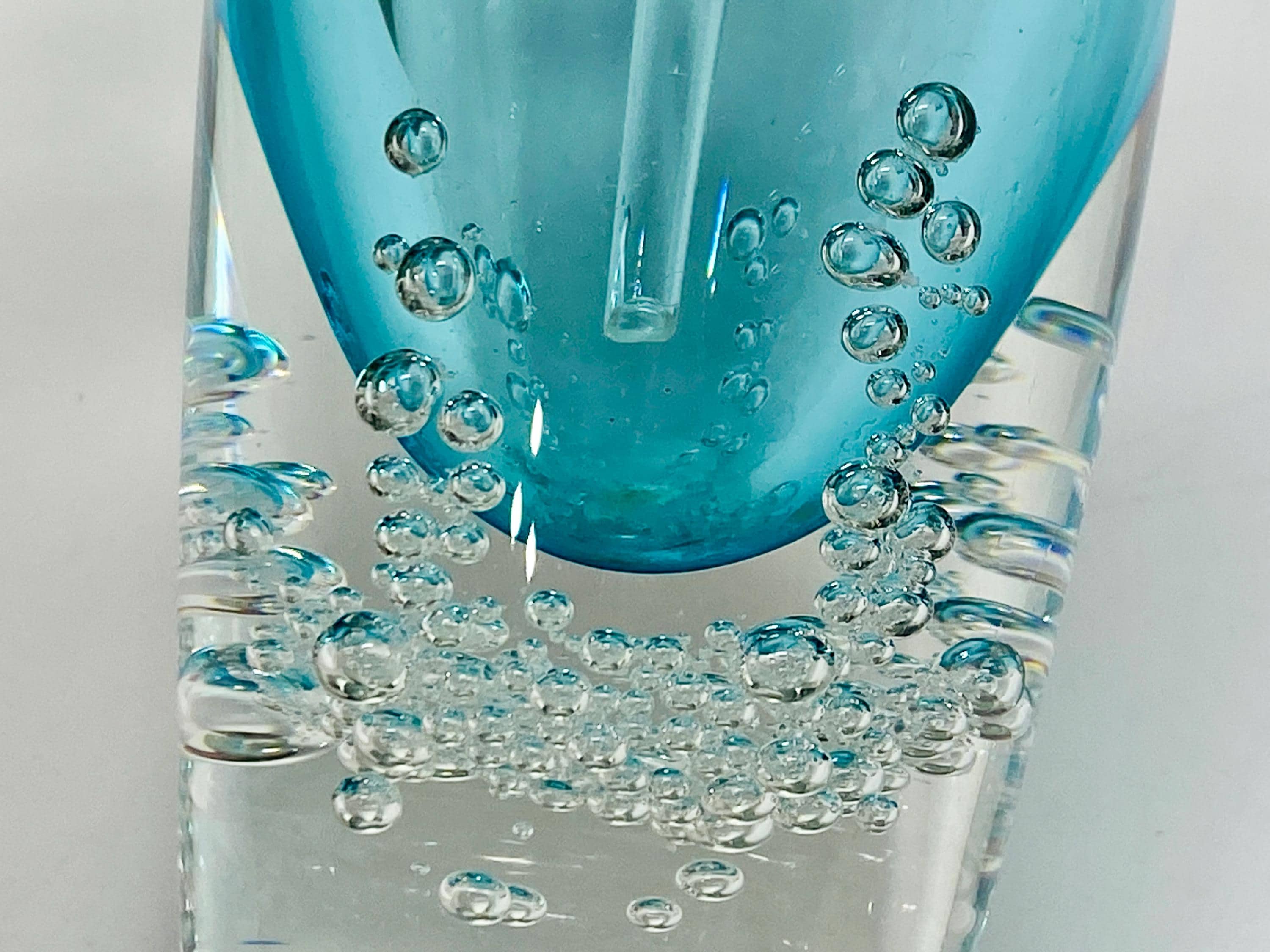 Signed Buzz Blodgett Art Glass Perfume Bottle – Sea Foam Aqua Bubbles ...