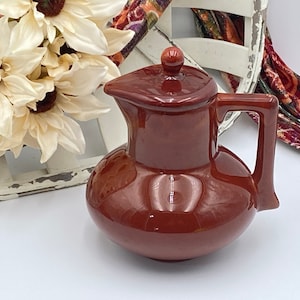 Franciscan El Patio Maroon Glossy Large Syrup Pitcher or Hot Water Pitcher