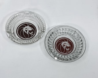 ヴィンテージ MGM グランド カジノ ライオン ロゴ クリアガラス 灰皿