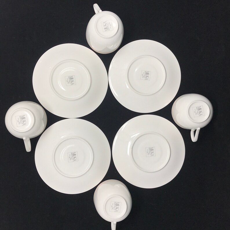 Set of 4 Mikasa Silk Moire Flat Cups and Saucers image 6