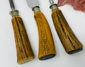 RHALGERMANHOLLOWGROUND SOLINGENとその他3本セット Brown & Bigelow Genuine Stag Handle Solingen Germany 3-piece