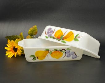 Vintage PYREX Delphite Blue Refrigerator Dish - Made in Canada