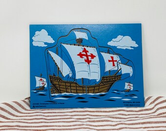 1990 Judy Instructo JO61492 Christopher Columbus Wooden Puzzle - Educational Tools for US History