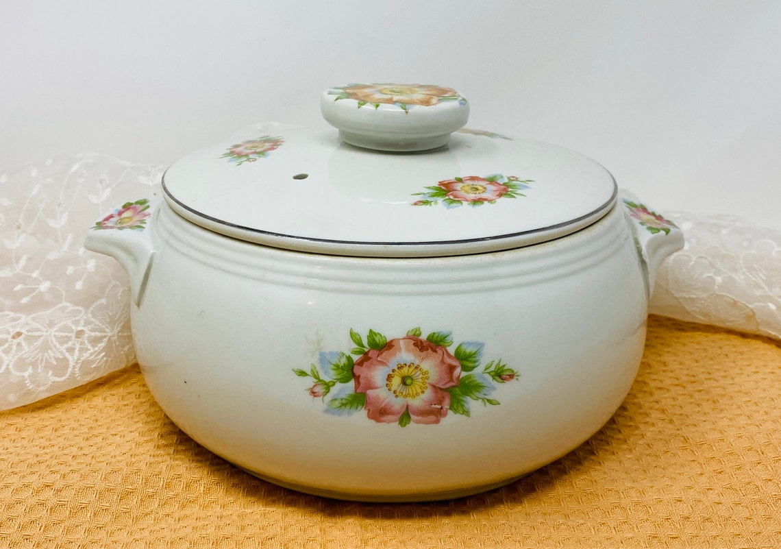 Hall's Superior Quality Kitchenware Rose White 658 Covered Etsy