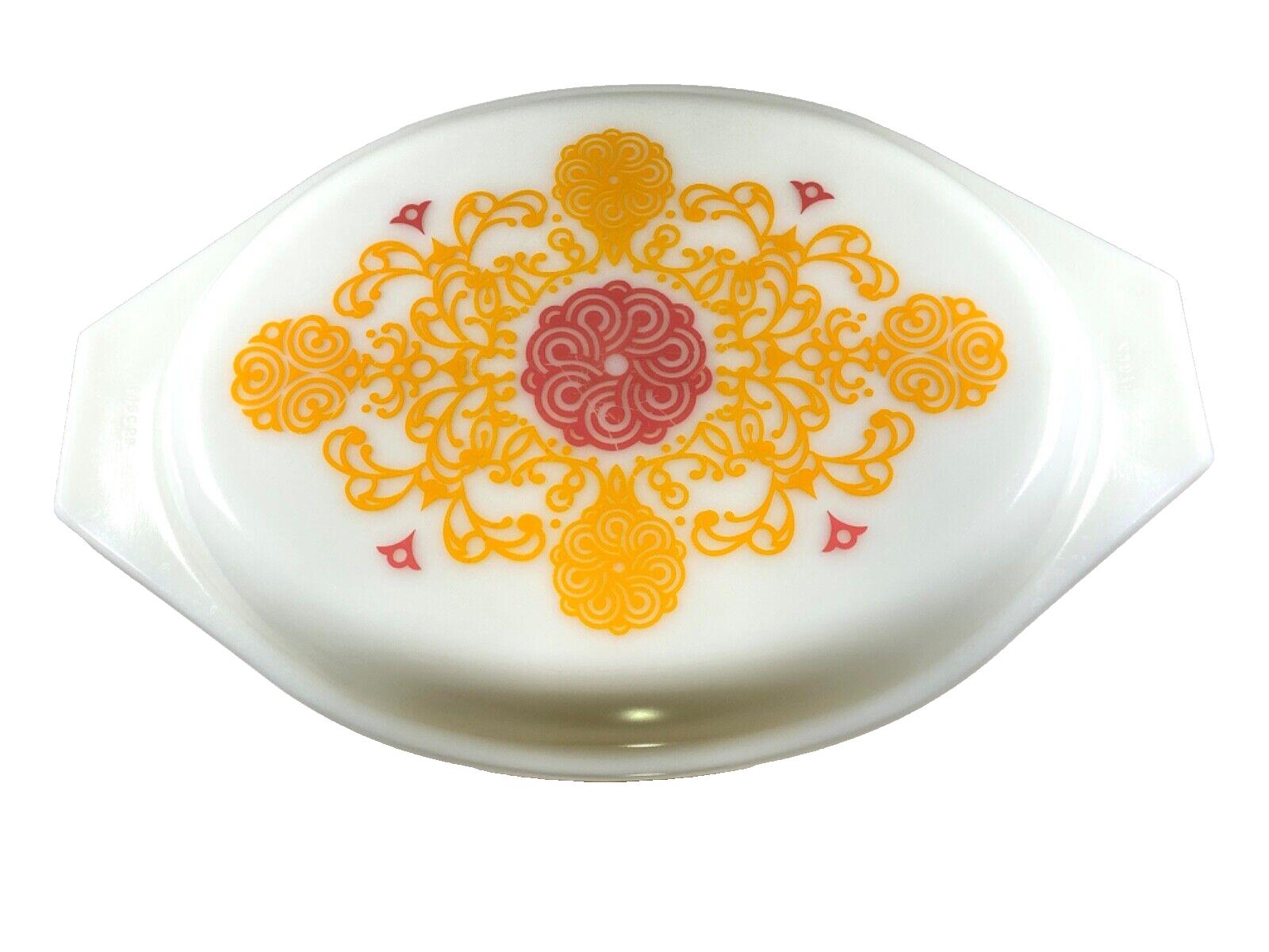 Vintage 1970s Pyrex Seville Casserole Dish: Tangerine Orange Asian
