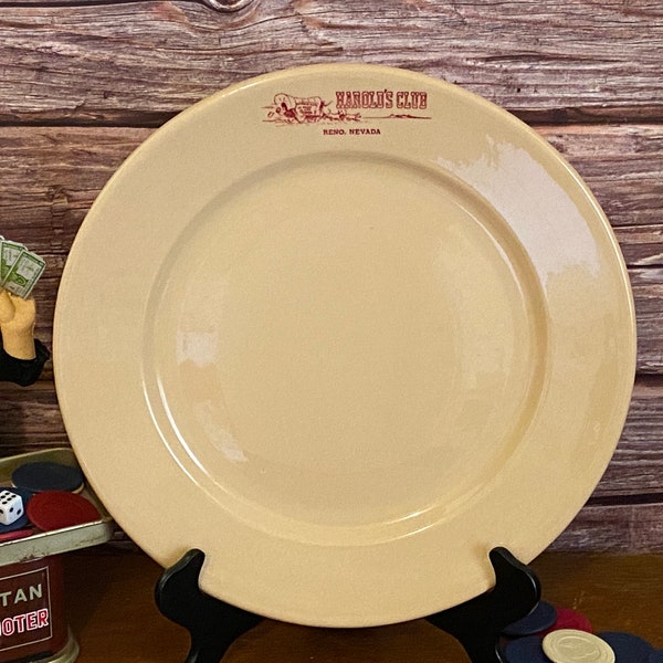 RARE Tepco Harold's Club LARGE 11" Plates - Vintage Casino Restaurant Ware Dishes - Nostalgic Reno - Biggest Little City in the World