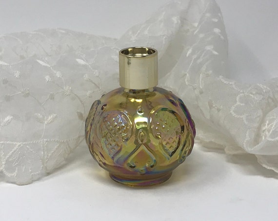 Beautiful Vintage Avon Carnival Glass CARNIVAL Art Glass Perfume Bottle