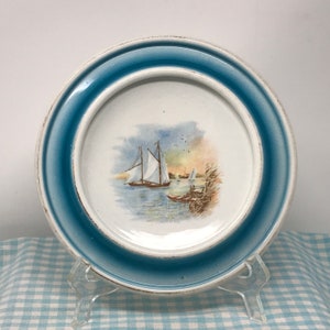 Charming Antique Round Nautical Royal Baby Plate