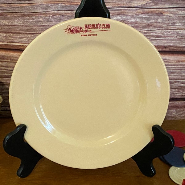 RARE Tepco Harold's Club 7" Salad Plate - Vintage Casino Restaurant Ware Dishes - Nostalgic Reno Biggest Little City in the World