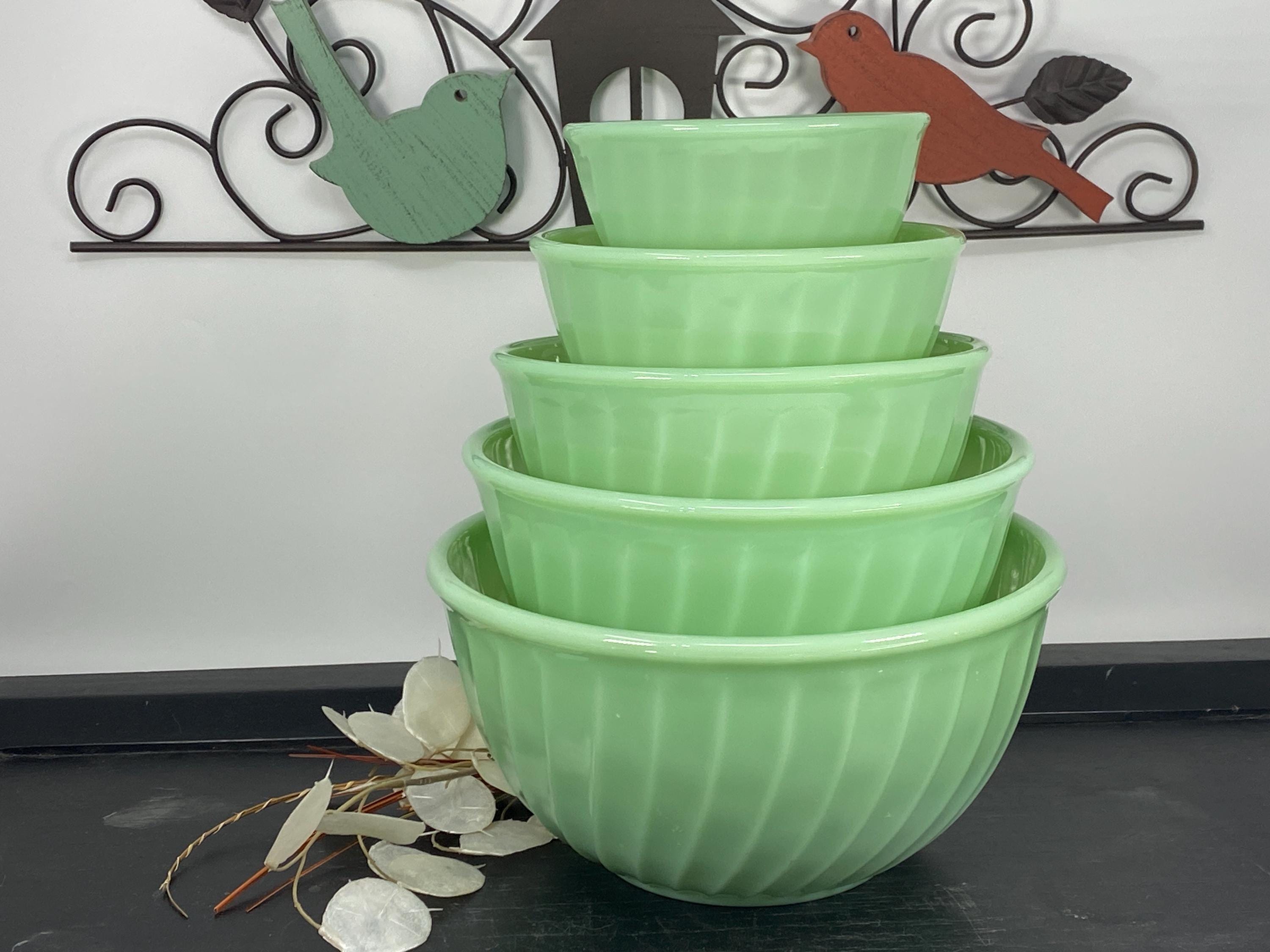 Fire king green bowl - Etsy 日本