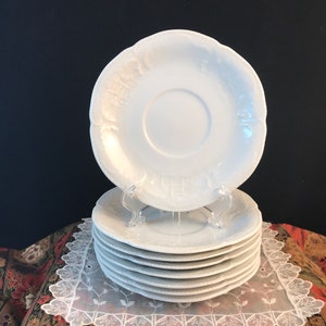 Set of 4 Classic Rose Embossed Underplates or Large Saucers by Rosenthal Group Germany