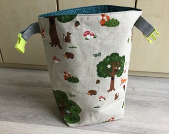 Kulturtasche, Schwimmbeutel, Lunchbag, Snackbag, Wetbag, Picknicktasche mit Waldmotiv