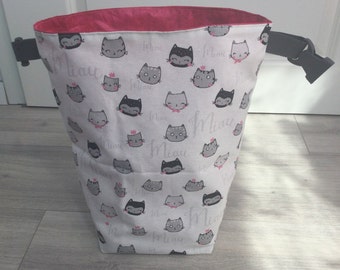 Kulturtasche, Schwimmbeutel, Lunchbag, Snackbag, Wetbag, Picknicktasche Katze