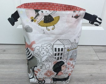 Kulturtasche, Schwimmbeutel, Lunchbag, Snackbag, Wetbag, Picknicktasche mit Bär und Ballerina