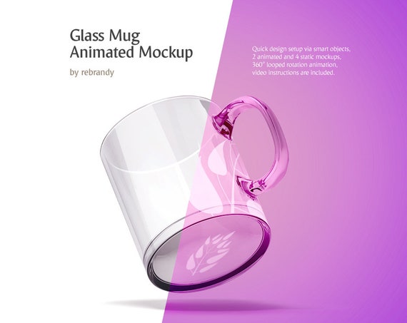 Glass Mug Animated Mockup Coffe Or Tea Mug Glass