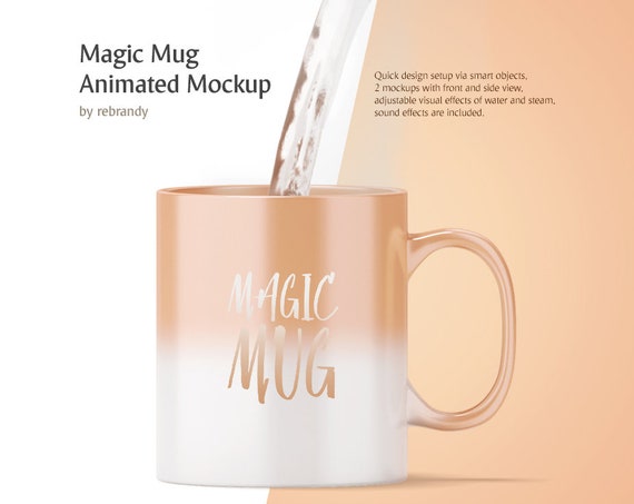 Magic Mug Animated Mockup Ceramic Mug Mock Up Coffe