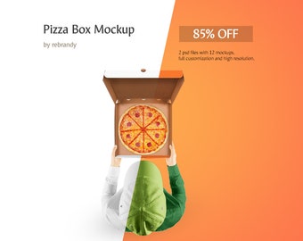Download Pizza Box Mockup Pizzeria Mock Up Delivery Mockup Packaging Mockups Psd Free Download PSD Mockup Templates